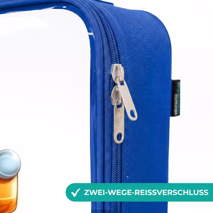 Kinderkoffer Blau - Orangefarbener Monstertruck lächelnd — 5