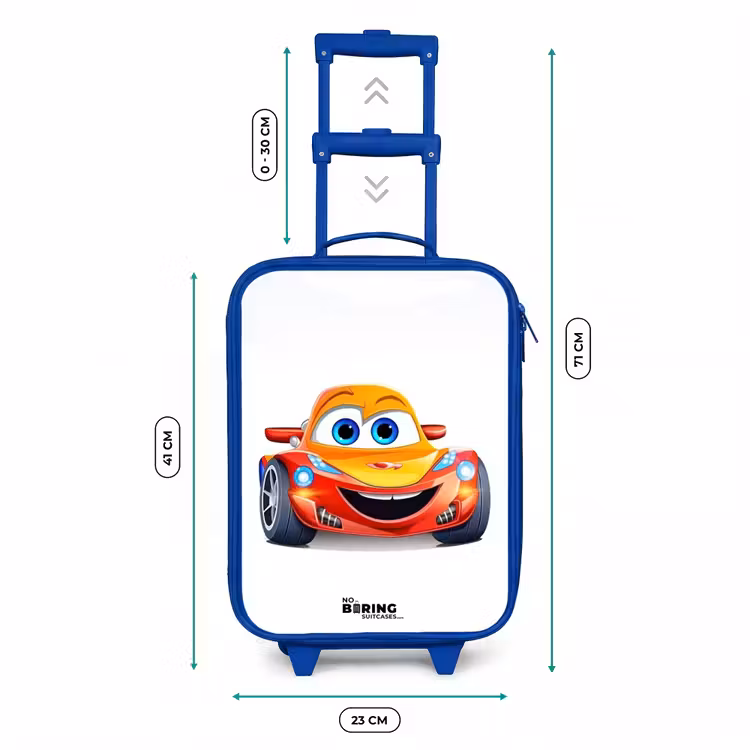 Kinderkoffer Blau - Rennwagen mit Gesicht — 7