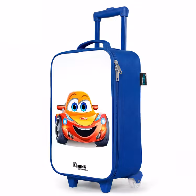 Kinderkoffer Blau - Rennwagen mit Gesicht — 8