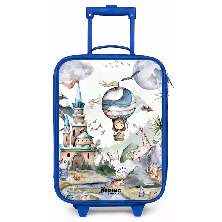 Kinderkoffer Blau - Schloss und Heißluftballon — 1