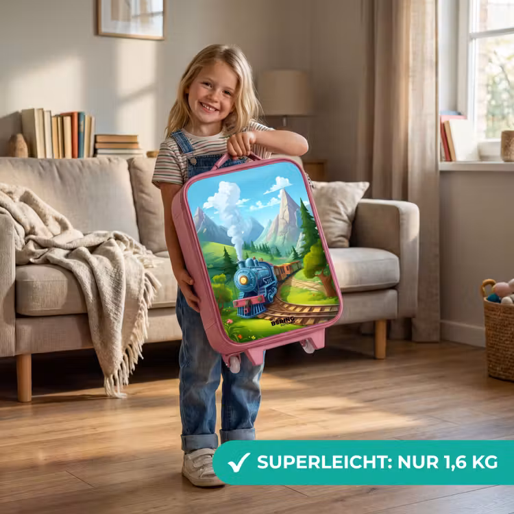 Kinderkoffer Rosa - Dampfzug durch Berglandschaft — 3