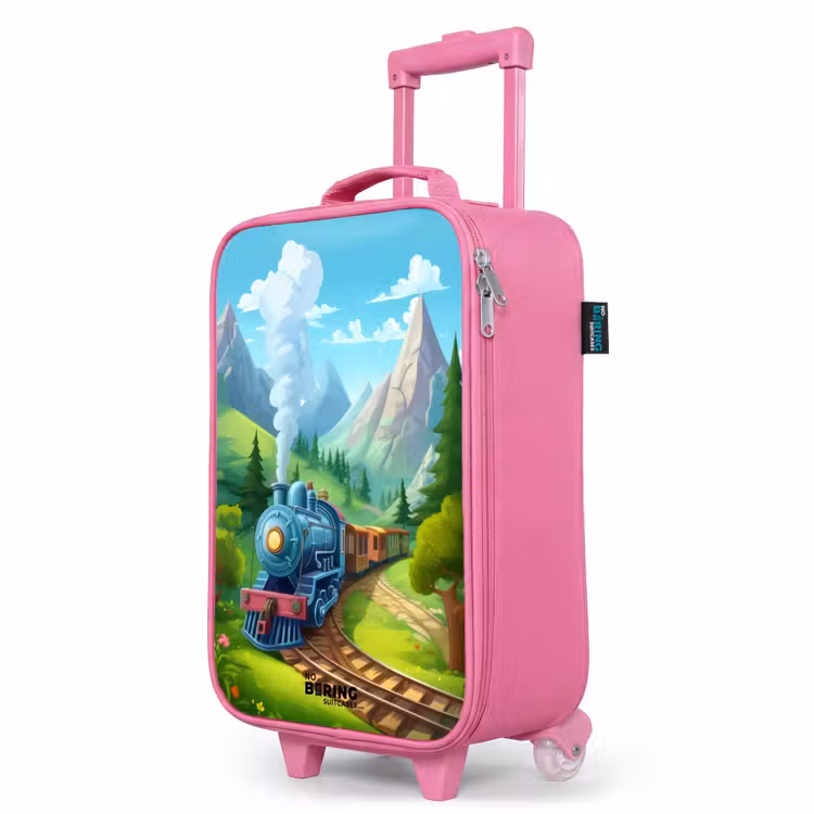 Kinderkoffer Rosa - Dampfzug durch Berglandschaft — 8