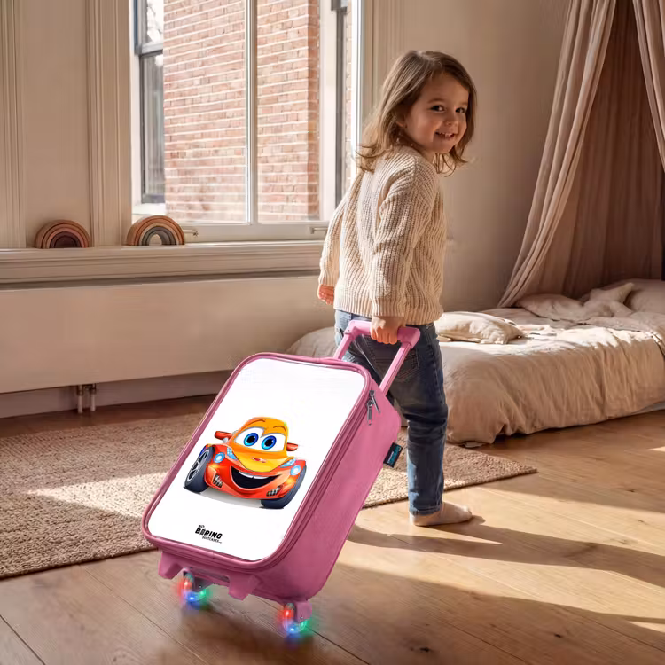 Kinderkoffer Rosa - Rennwagen mit Gesicht — 2