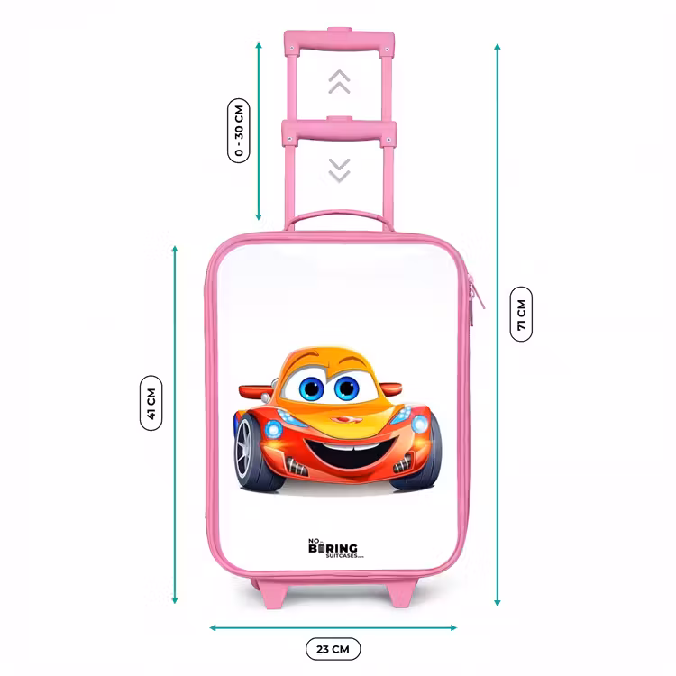 Kinderkoffer Rosa - Rennwagen mit Gesicht — 7