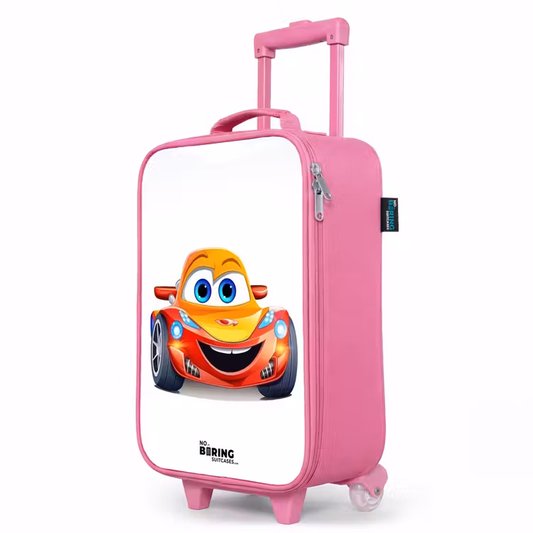 Kinderkoffer Rosa - Rennwagen mit Gesicht — 8
