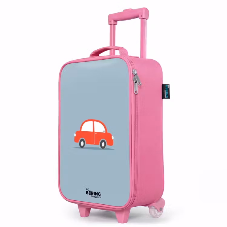 Kinderkoffer Rosa - Rotes Auto blauer Hintergrund — 8