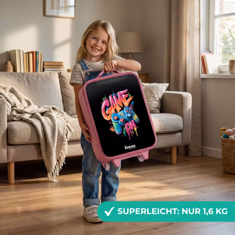 Kinderkoffer Rosa - Spiel - Controller - Graffiti - Neon — 3