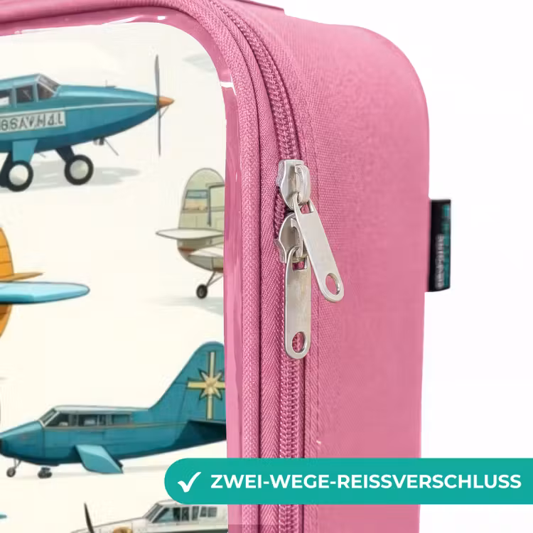 Kinderkoffer Rosa - Vintage Propeller Flugzeug Muster — 5