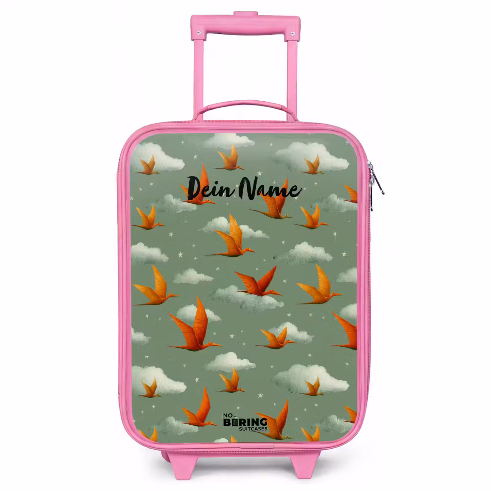 Kinderkoffer Rosa - Muster - Dino - Flugsaurier — 1