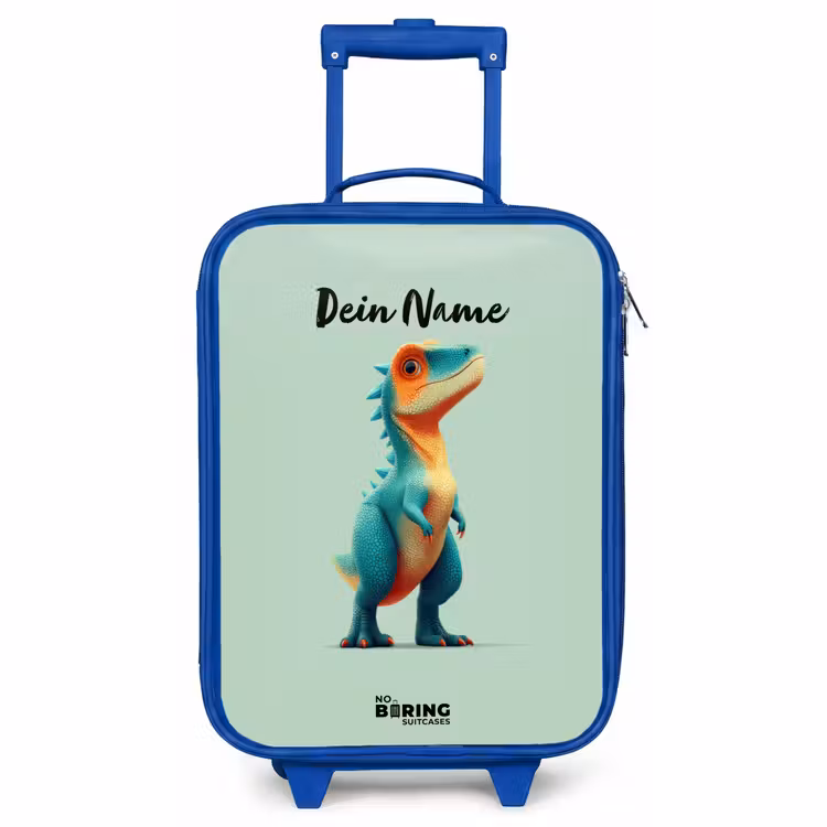 Kinderkoffer Blau - Dino - Tier - Grün - Orange — 1