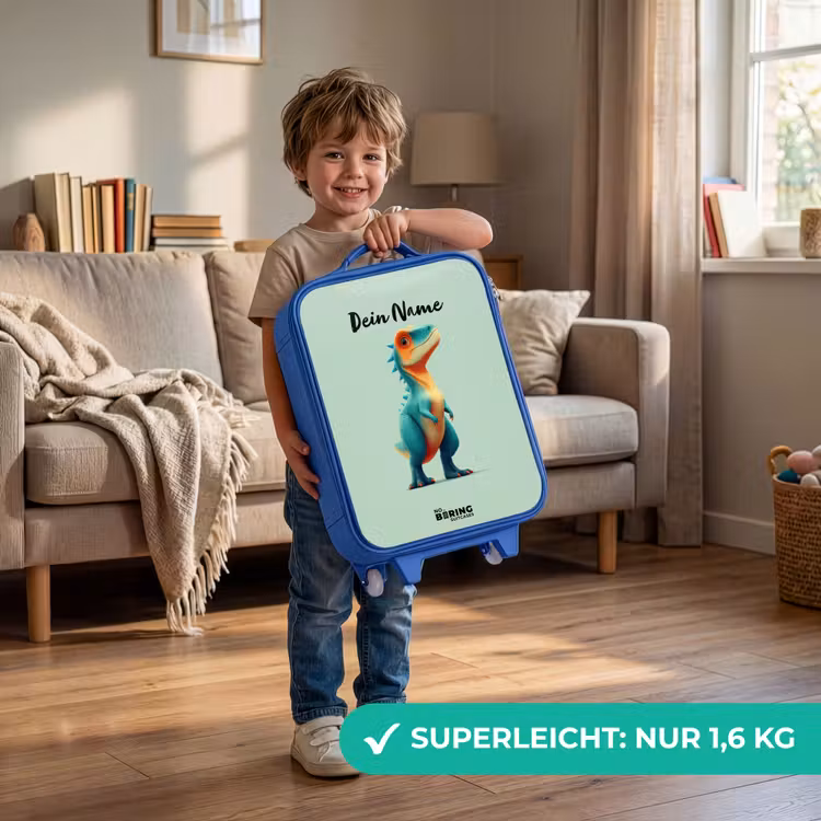 Kinderkoffer Blau - Dino - Tier - Grün - Orange — 3