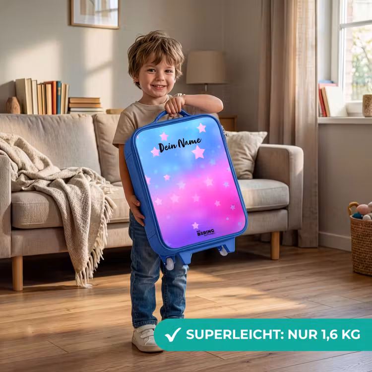 Kinderkoffer Blau - Sterne - Rosa - Blau — 3