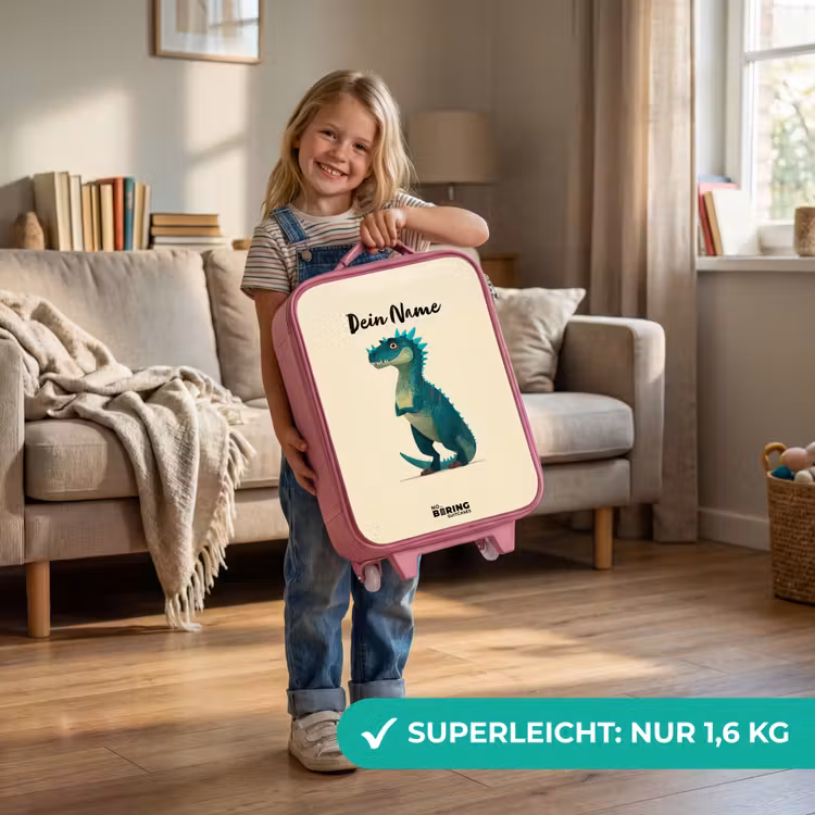 Kinderkoffer Rosa - Dino - Tier - Blau - Grün — 3