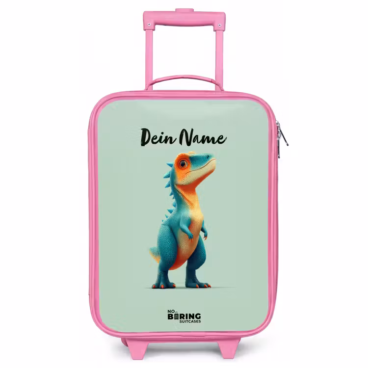 Kinderkoffer Rosa - Dino - Tier - Grün - Orange — 1