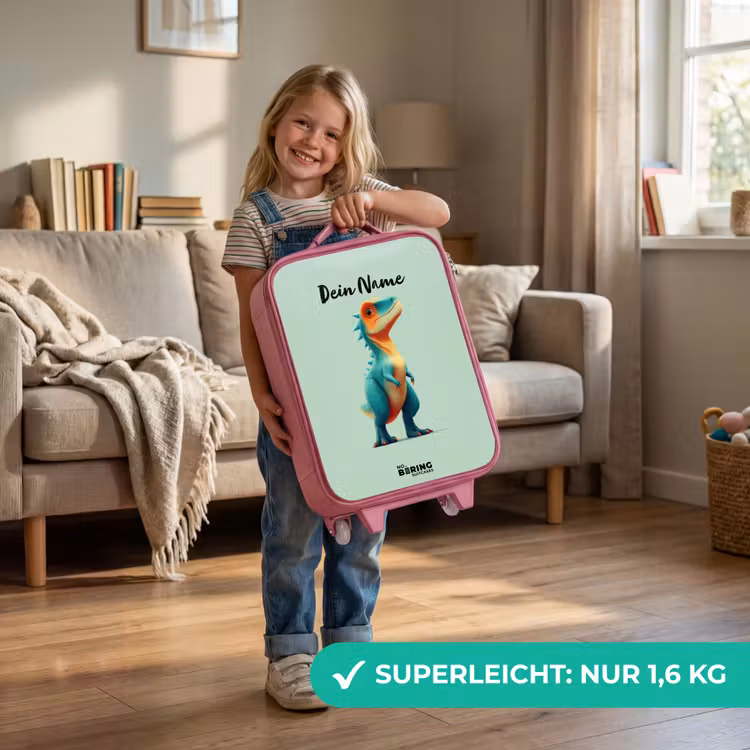 Kinderkoffer Rosa - Dino - Tier - Grün - Orange — 3