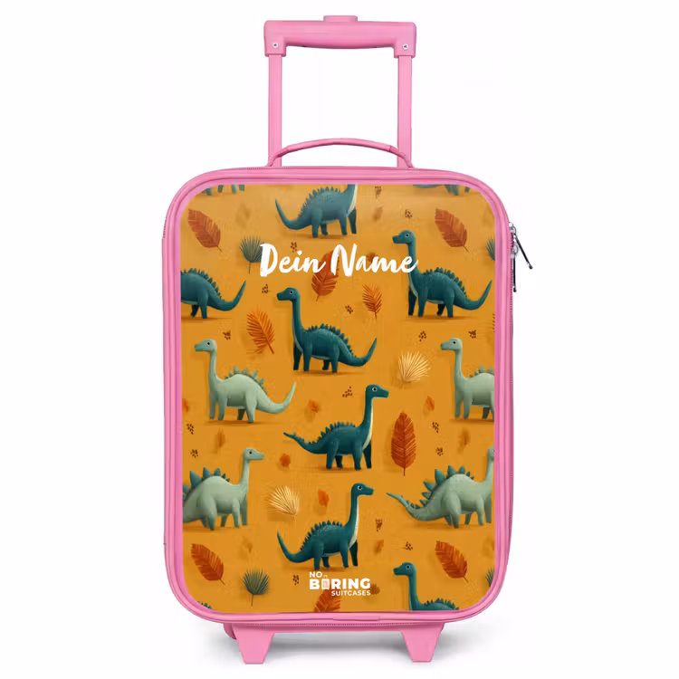 Kinderkoffer Rosa - Dino - Tiere - Muster — 1