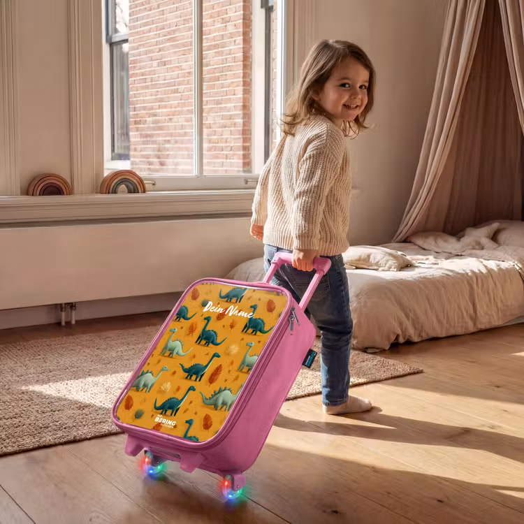 Kinderkoffer Rosa - Dino - Tiere - Muster — 2
