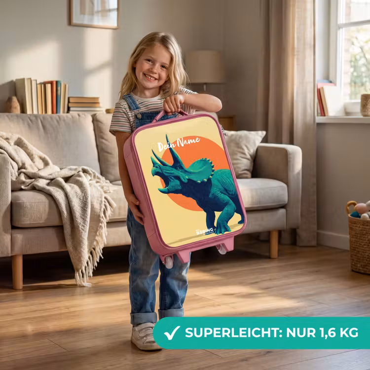 Kinderkoffer Rosa - Dino - Triceratops - Tier — 3