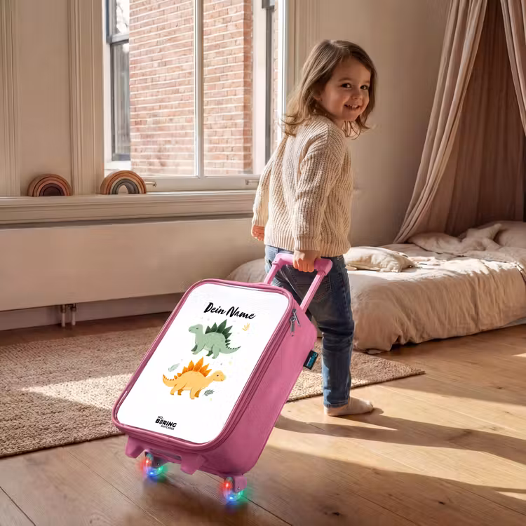 Kinderkoffer Rosa - Dinos - Tiere - Grün - Orange — 2