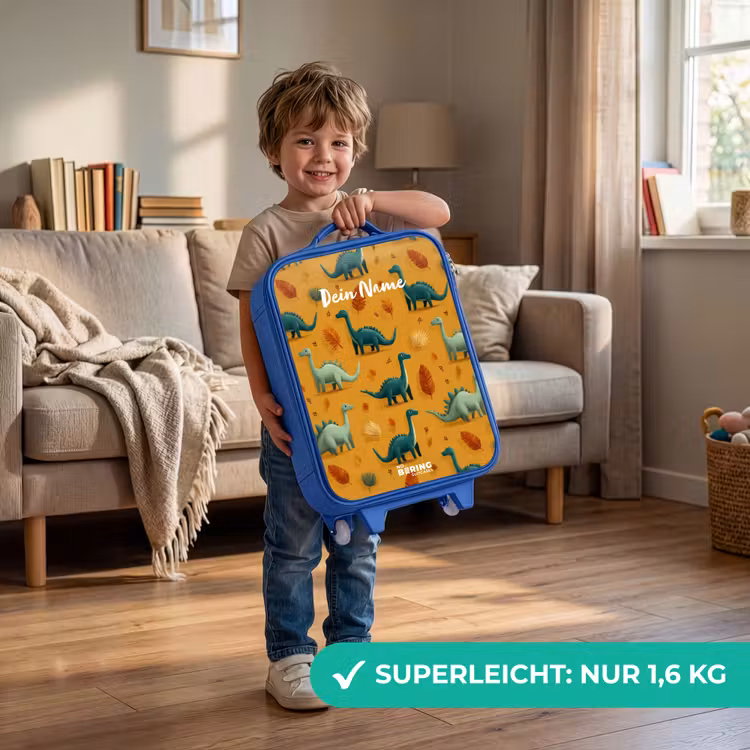 Kinderkoffer Blau - Dino - Tiere - Muster — 3