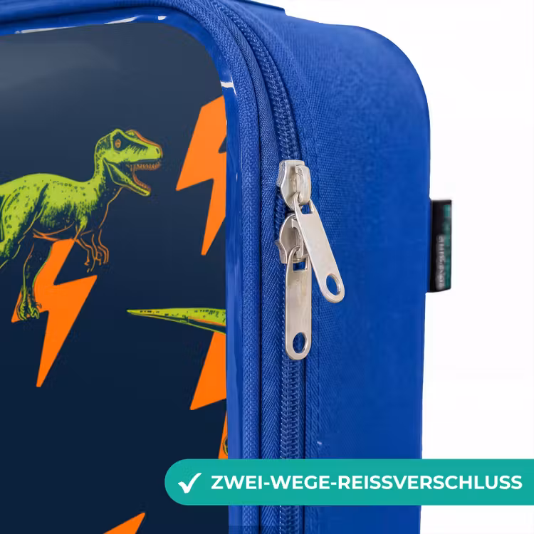 Kinderkoffer Blau - Dinos - Blitze - Tiere - Blau — 5