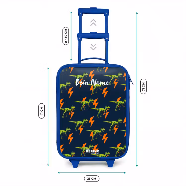 Kinderkoffer Blau - Dinos - Blitze - Tiere - Blau — 7