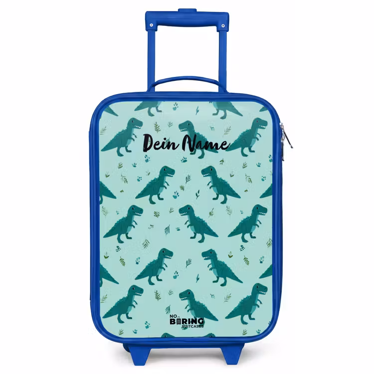Kinderkoffer Blau - Dinos - Muster - Grün — 1