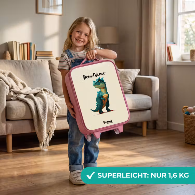 Kinderkoffer Rosa - Dino - Tier - Grün — 3