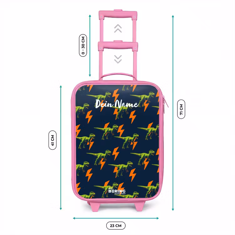 Kinderkoffer Rosa - Dinos - Blitze - Tiere - Blau — 7