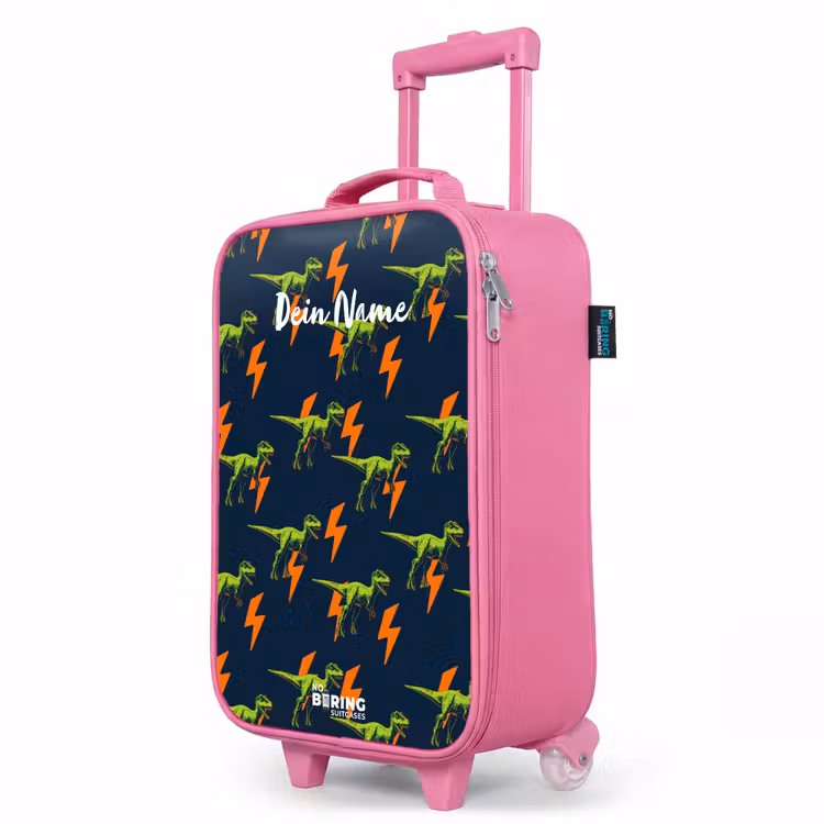 Kinderkoffer Rosa - Dinos - Blitze - Tiere - Blau — 8
