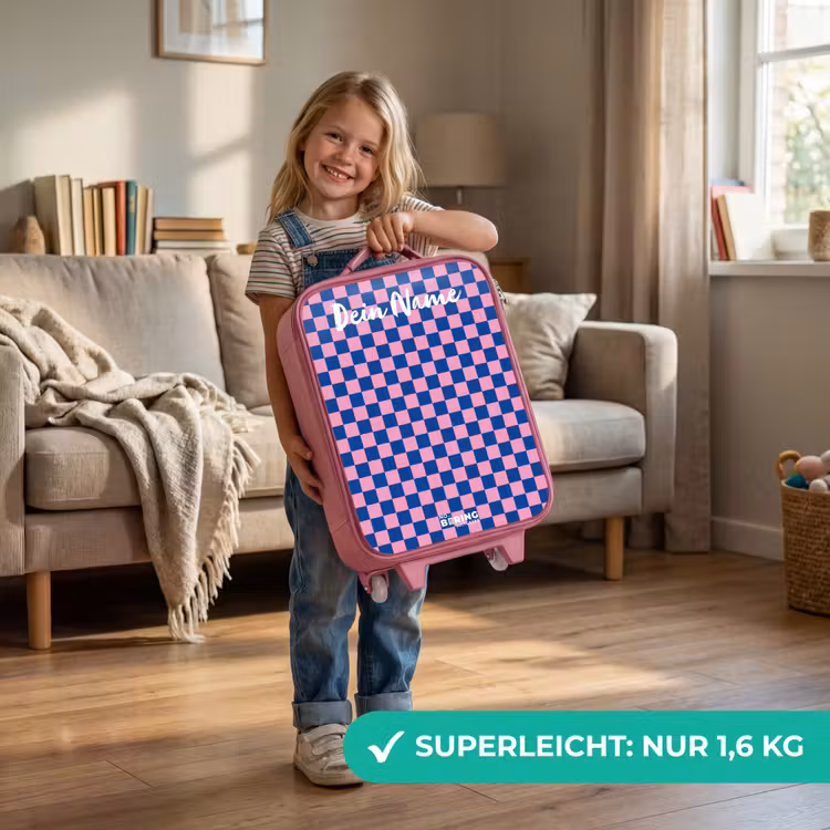 Kinderkoffer Rosa mit Name - Blöcke - Blau - Rosa — 3