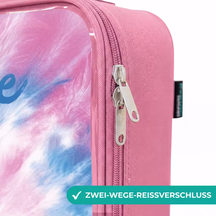 Kinderkoffer Rosa mit Name - Krawattenfärbung - Abstrakt - Blau - Rosa — 5