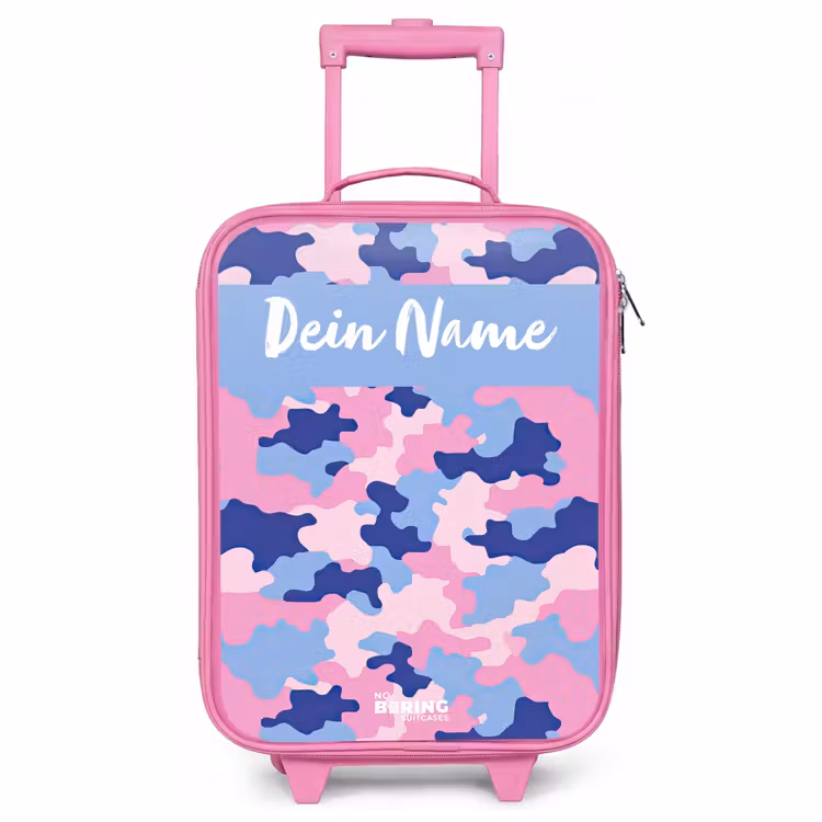 Kinderkoffer Rosa mit Name - Tarnfarben - Rosa - Blau — 1