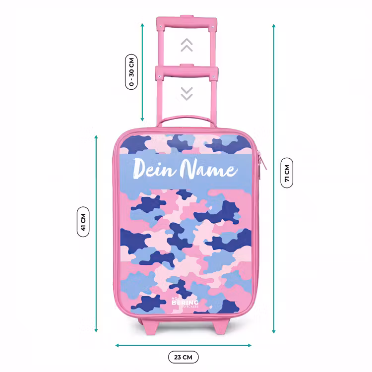 Kinderkoffer Rosa mit Name - Tarnfarben - Rosa - Blau — 7