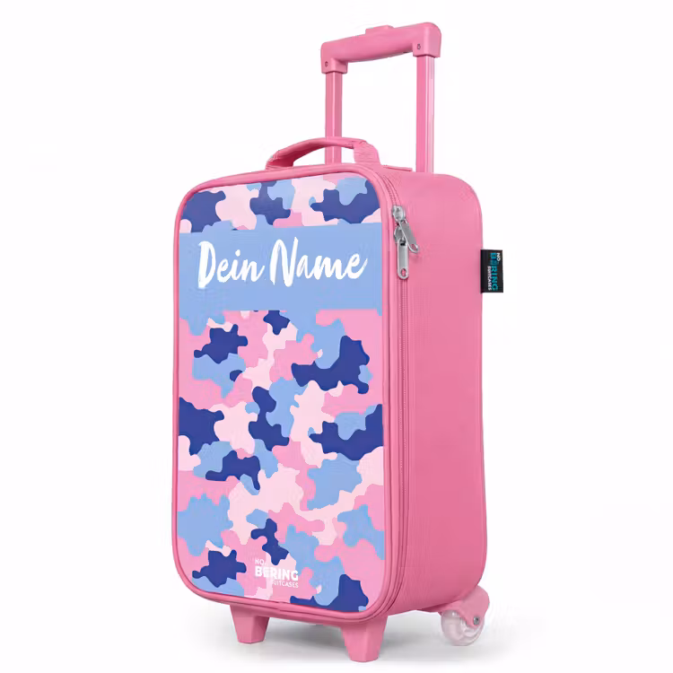 Kinderkoffer Rosa mit Name - Tarnfarben - Rosa - Blau — 8