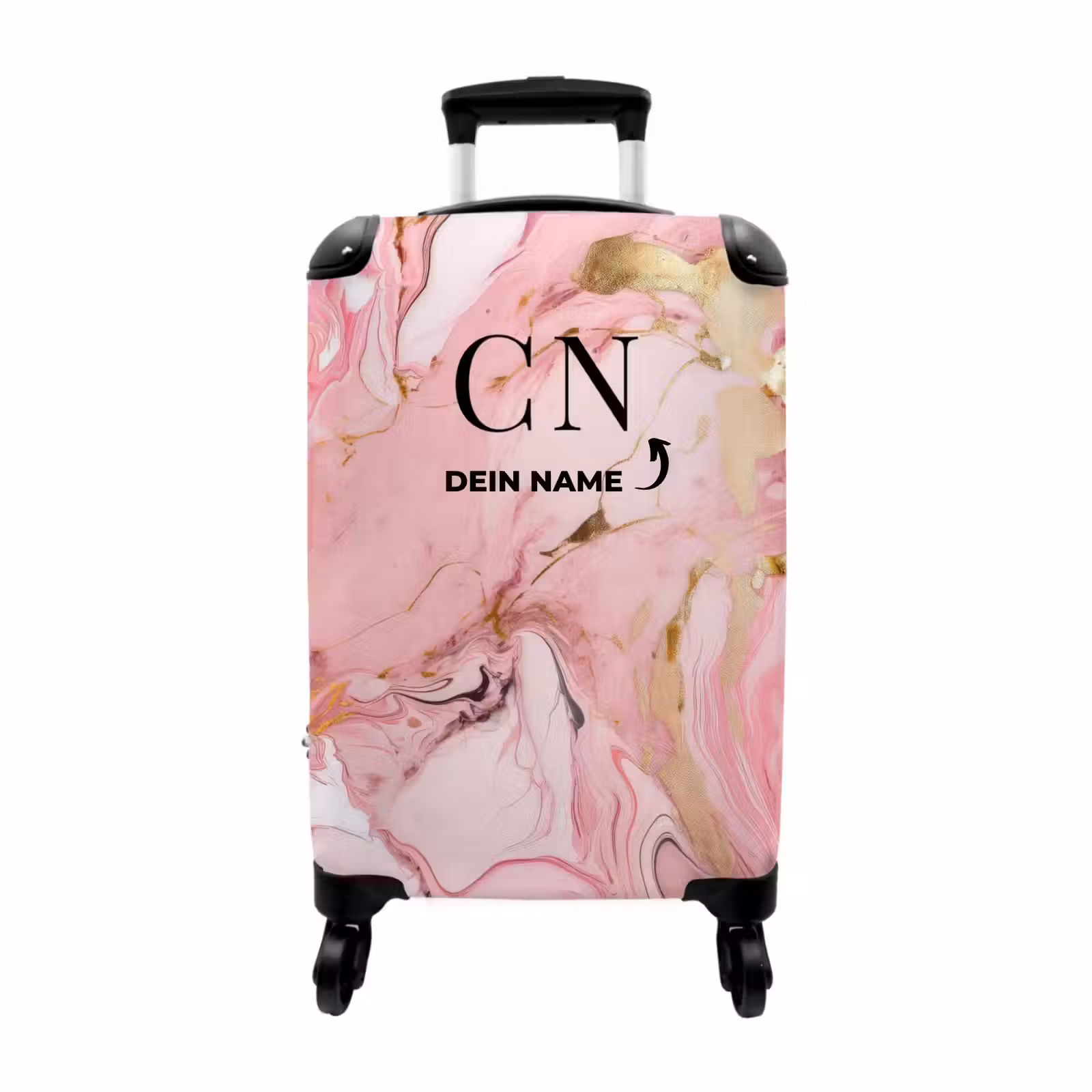 Koffer mit Name - Marmor rosa und gold — 1