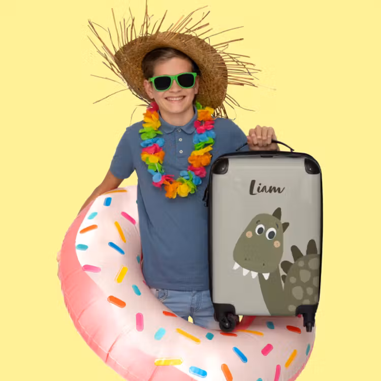 Koffer mit Name - Lustiger Dino — 2