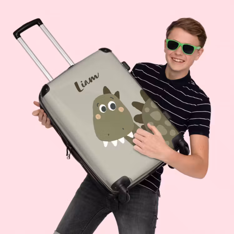 Koffer mit Name - Lustiger Dino — 4
