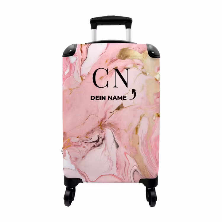 Koffer mit Name - Marmor rosa und gold — 1