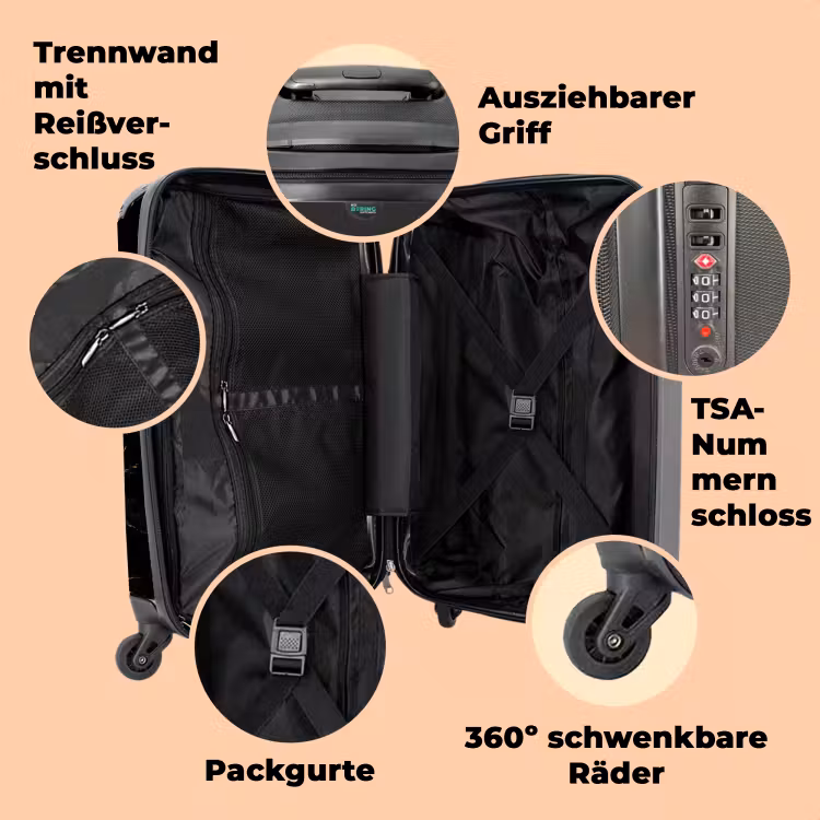 Koffer mit Name - Marmor schwarz und gold — 3