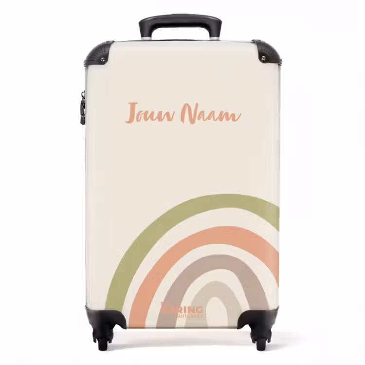 Koffer mit Name - Rauer Regenbogen Pastell — 1