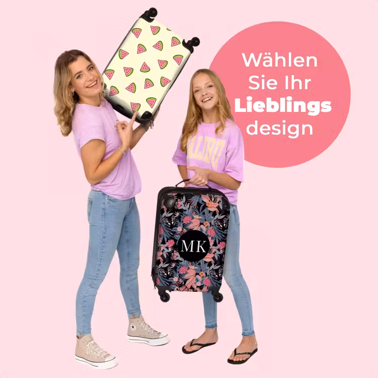 Koffer mit Name - Rosa und violette Blumen — 4