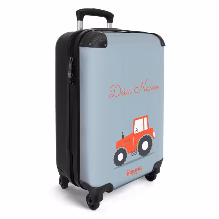 Koffer mit Name - Roter Schlepper auf blauem Hintergrund — 2