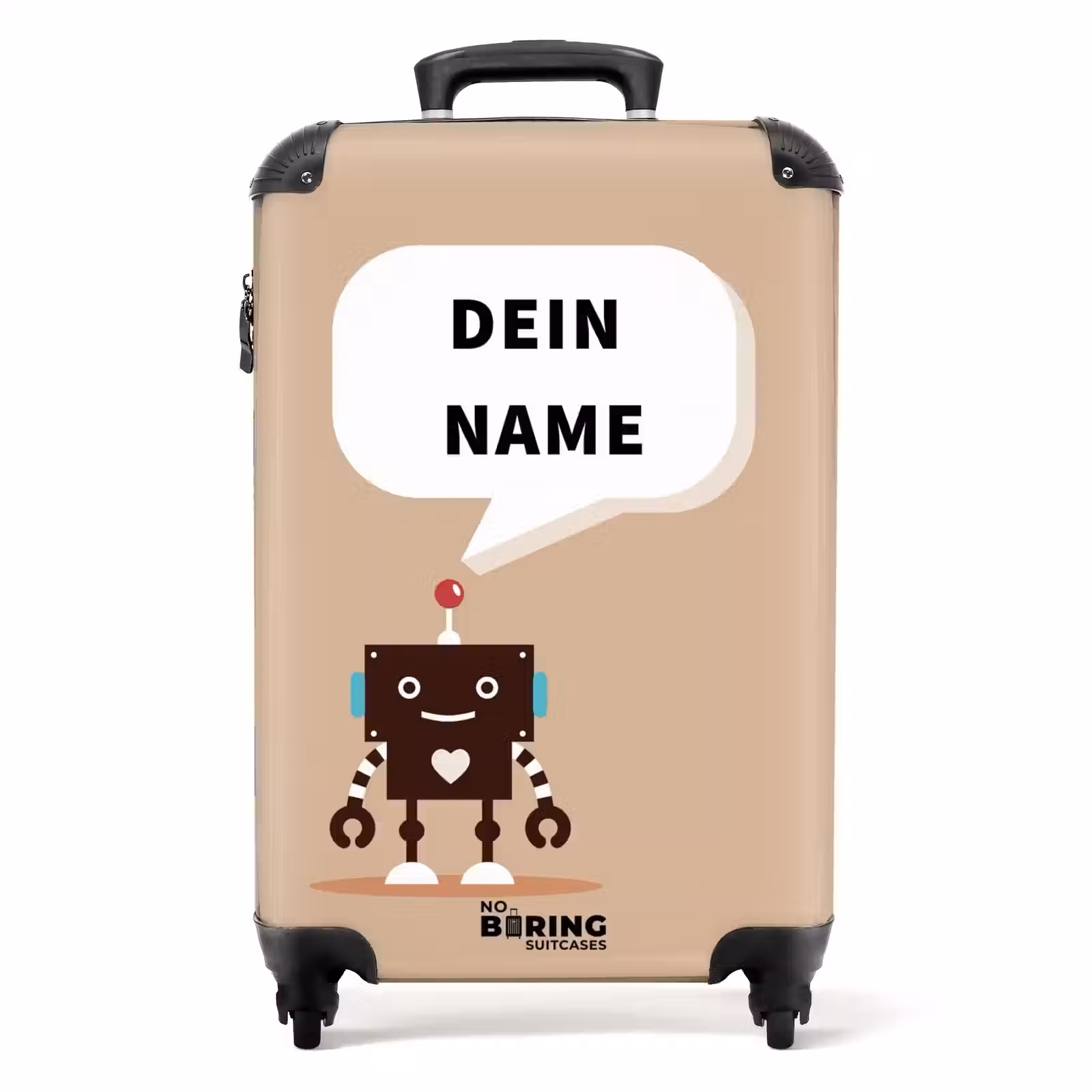Koffer mit Name - Redender Roboter Beige — 1