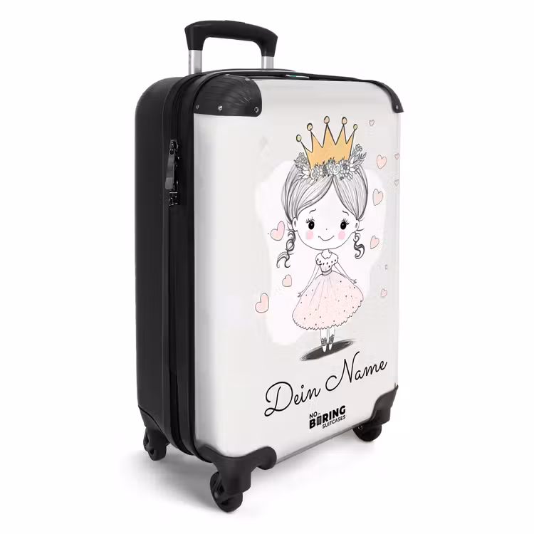 Koffer mit Name - Kronprinzessin mit rosa Herzen — 2