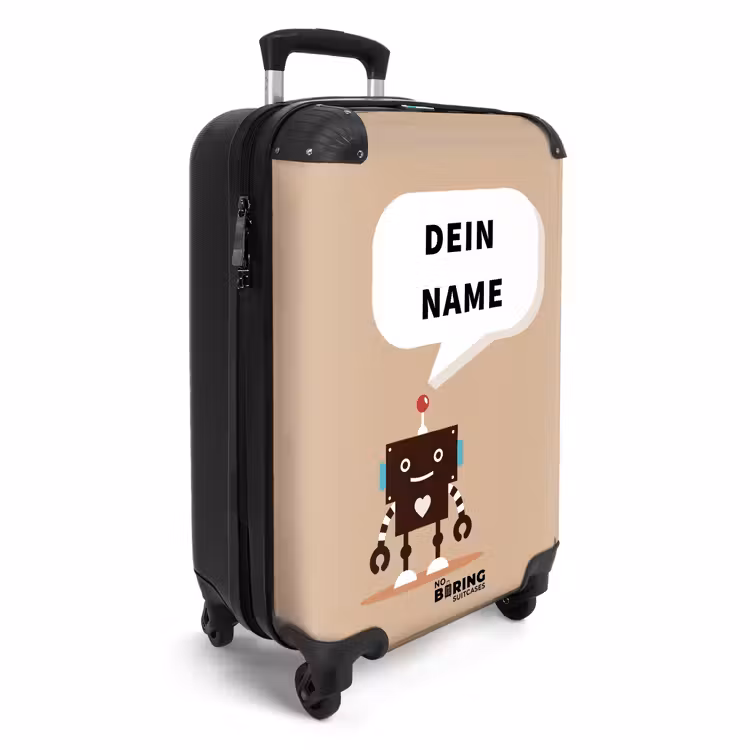 Koffer mit Name - Redender Roboter Beige — 2