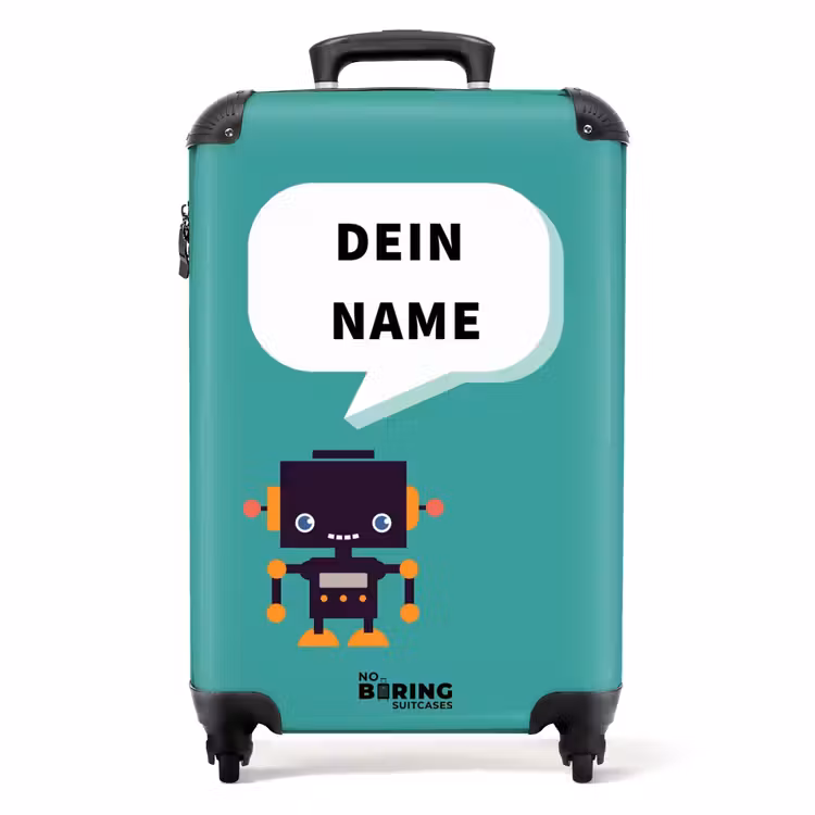 Koffer mit Name - Redender Roboter Grün — 1