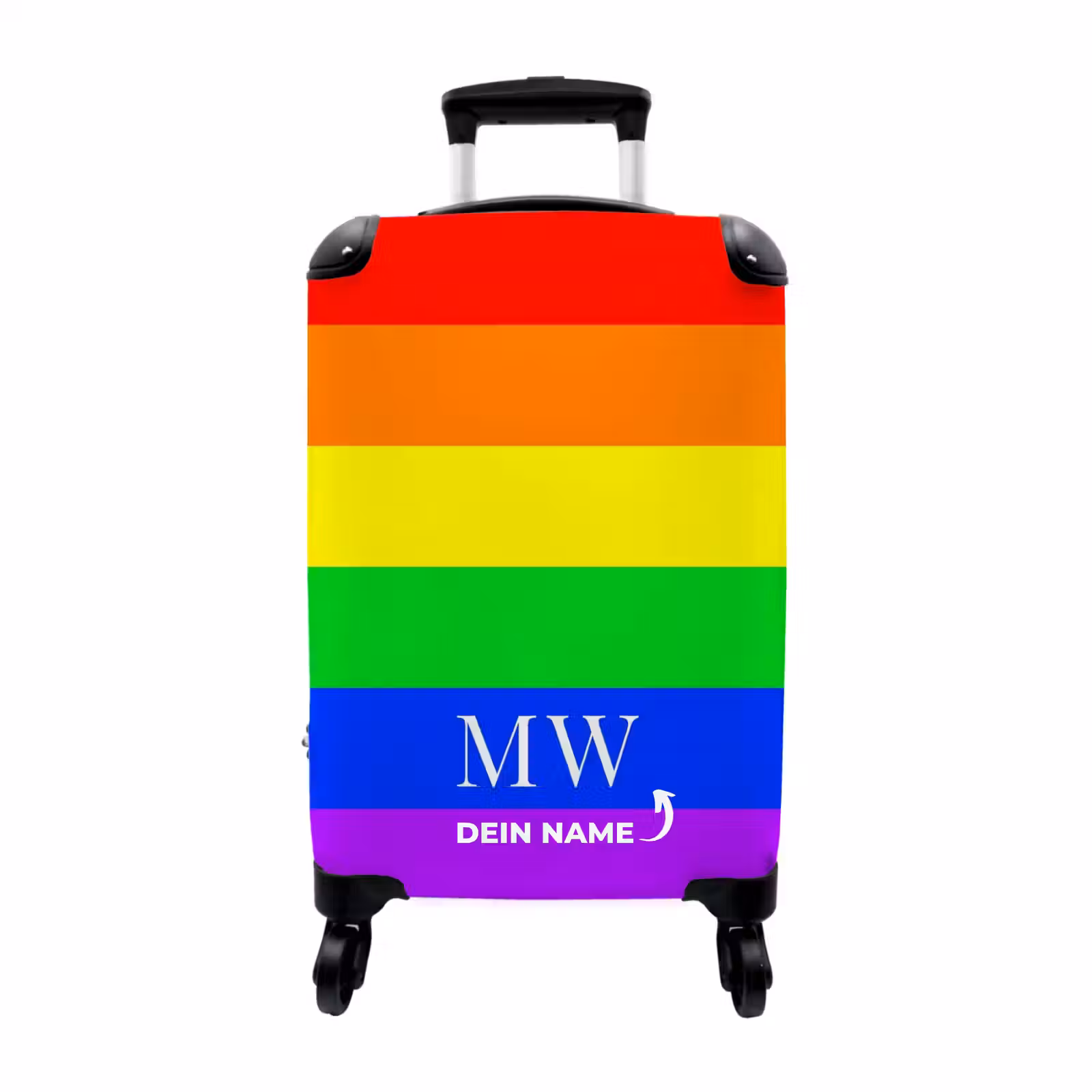 Koffer mit Name - Regenbogenhintergrund mit weißen Buchstaben — 1
