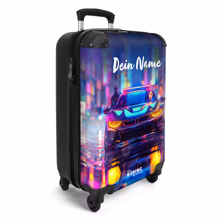 Koffer mit Name - Neon-Nachtauto — 2