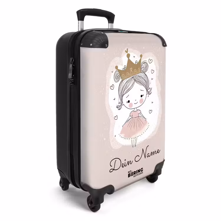 Koffer mit Name - Prinzessin auf bunter Hintergrund mit Herzen — 2